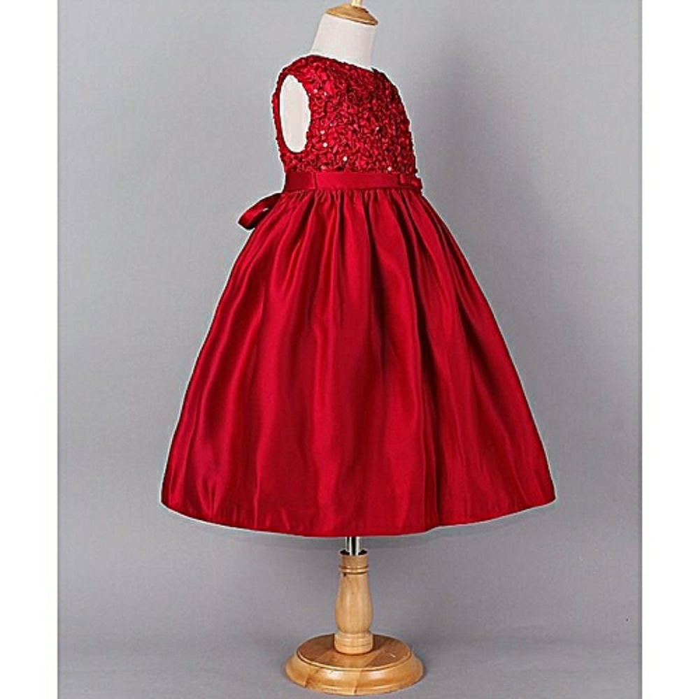 Sugar Plum Red Sequined Formal Holiday Prom Dress